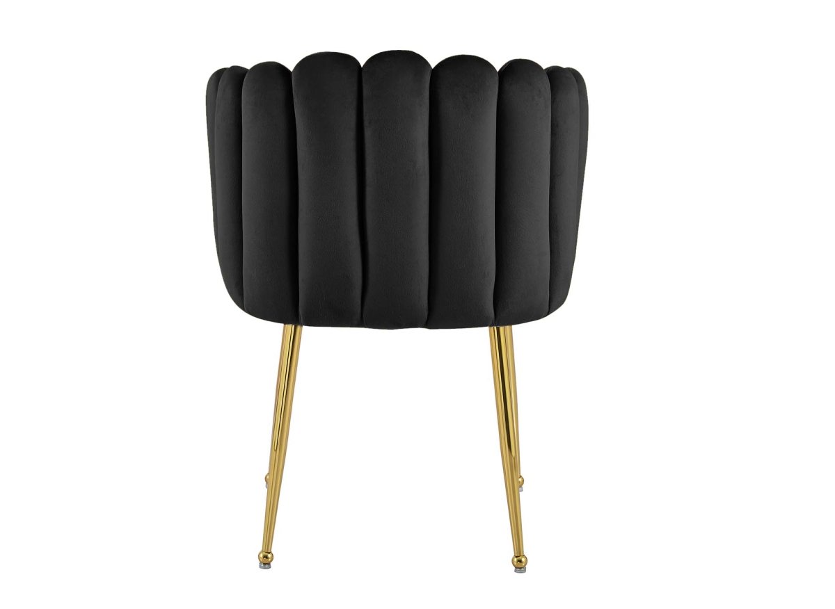 Chaise en velours noir pieds en métal doré HAYDEN