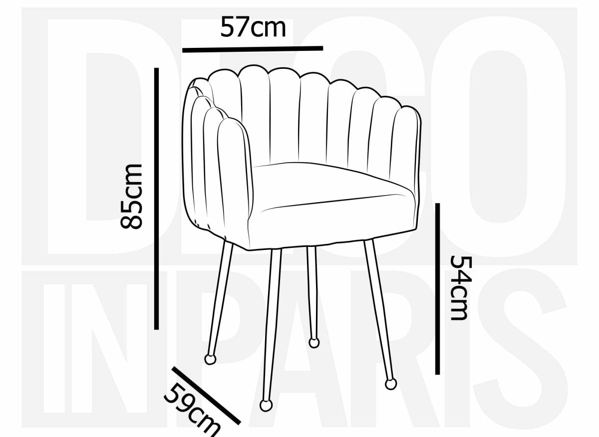 Chaise en velours noir pieds en métal doré HAYDEN