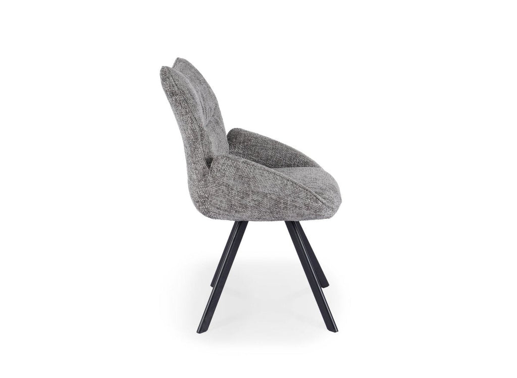 Chaise pivotante avec accoudoirs en tissu gris TALIA