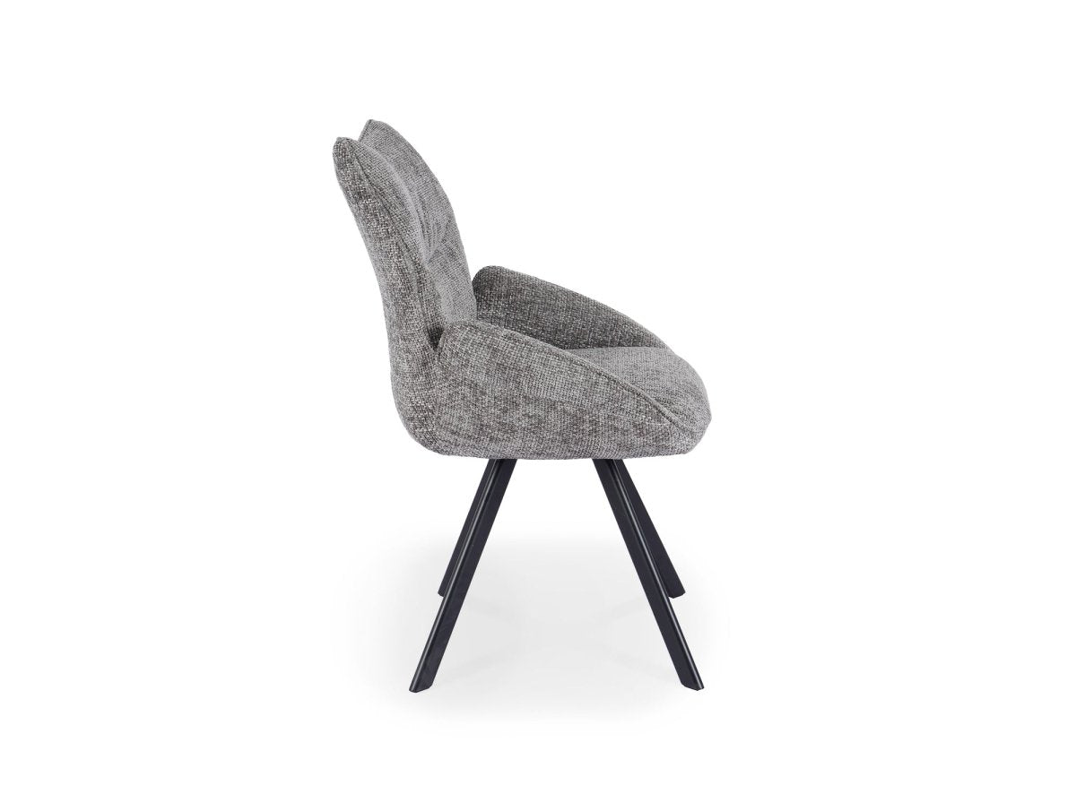 Chaise pivotante avec accoudoirs en tissu gris TALIA