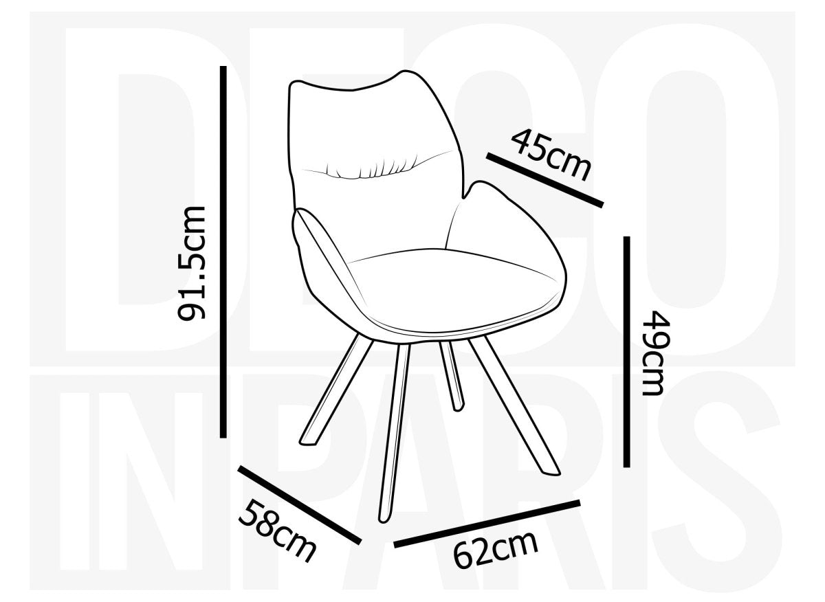 Chaise pivotante avec accoudoirs en tissu gris TALIA