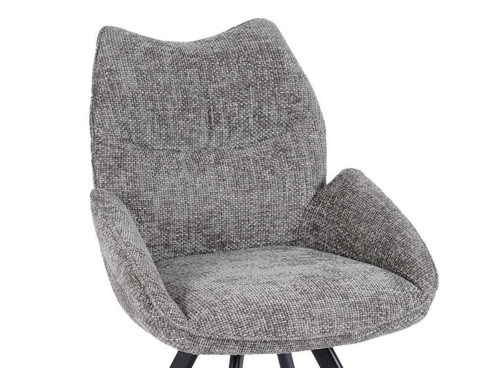 Chaise pivotante avec accoudoirs en tissu gris TALIA