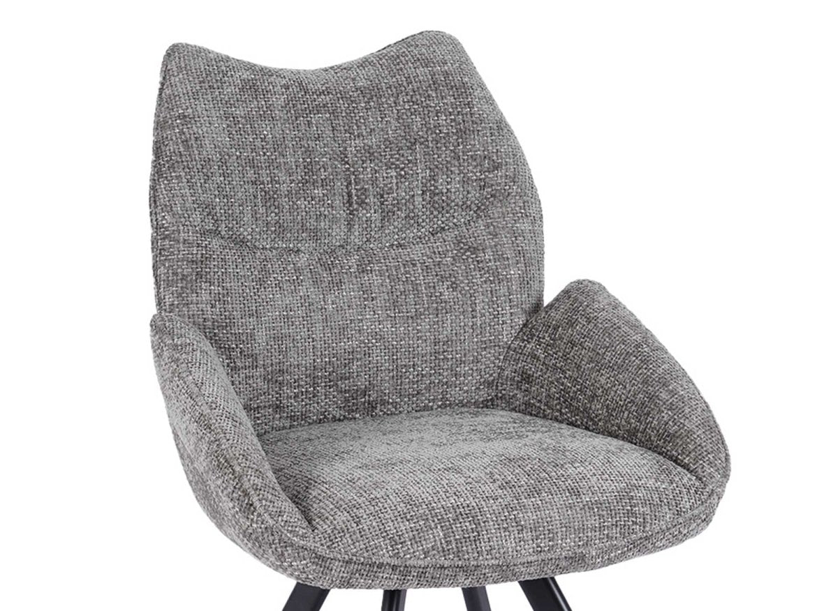 Chaise pivotante avec accoudoirs en tissu gris TALIA