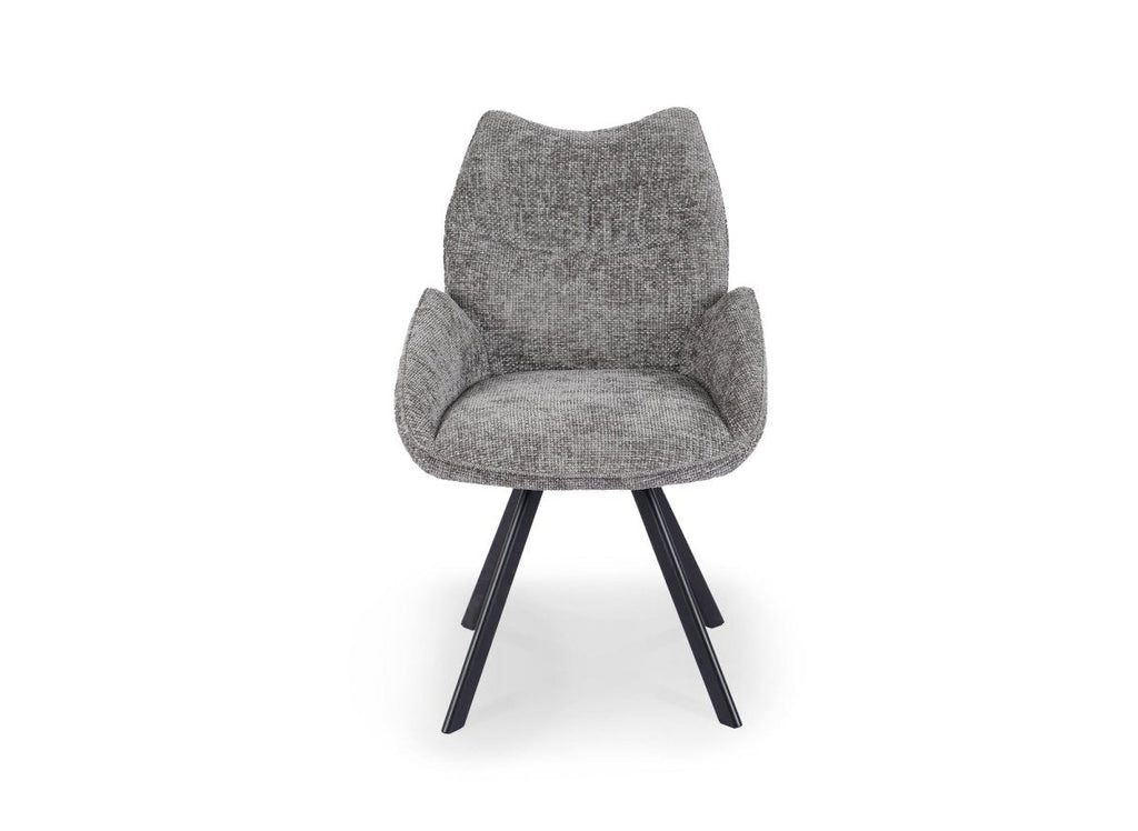 Chaise pivotante avec accoudoirs en tissu gris TALIA