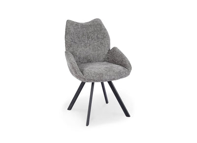 Chaise pivotante avec accoudoirs en tissu gris TALIA