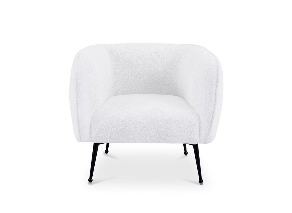 Fauteuil cabriolet tissu bouclette blanc PERRY