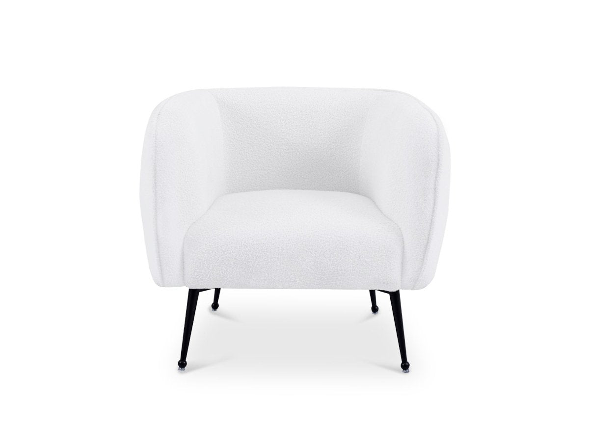 Fauteuil cabriolet tissu bouclette blanc PERRY
