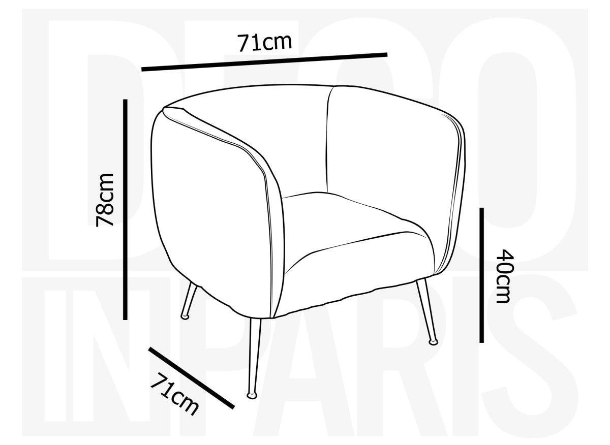 Fauteuil cabriolet tissu bouclette blanc PERRY
