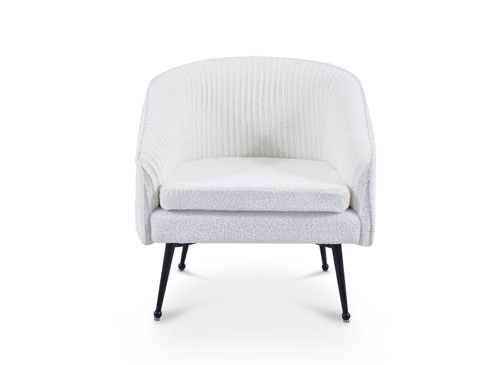 Fauteuil cabriolet tissu bouclette blanc TRECY
