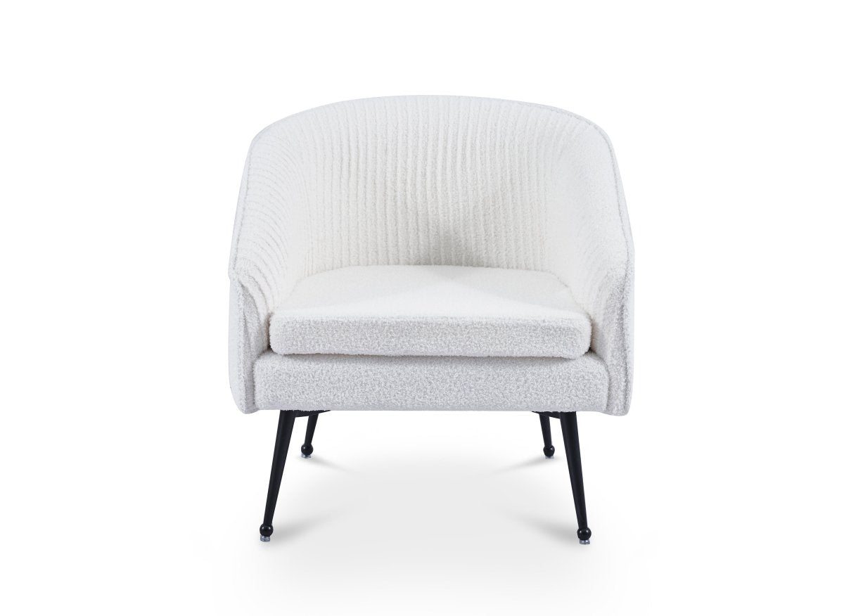 Fauteuil cabriolet tissu bouclette blanc TRECY