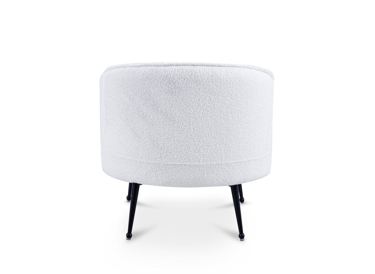 Fauteuil cabriolet tissu bouclette blanc TRECY