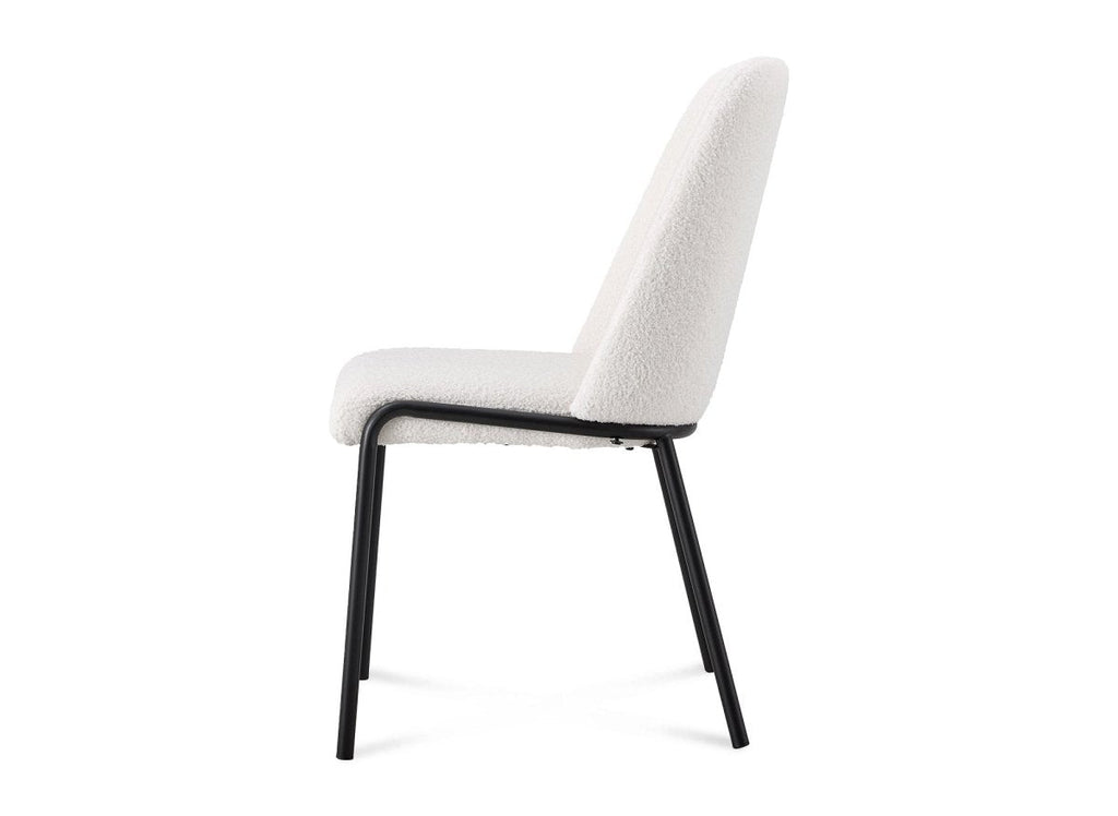 Lot de 2 chaises effet peau de mouton blanc APRIL