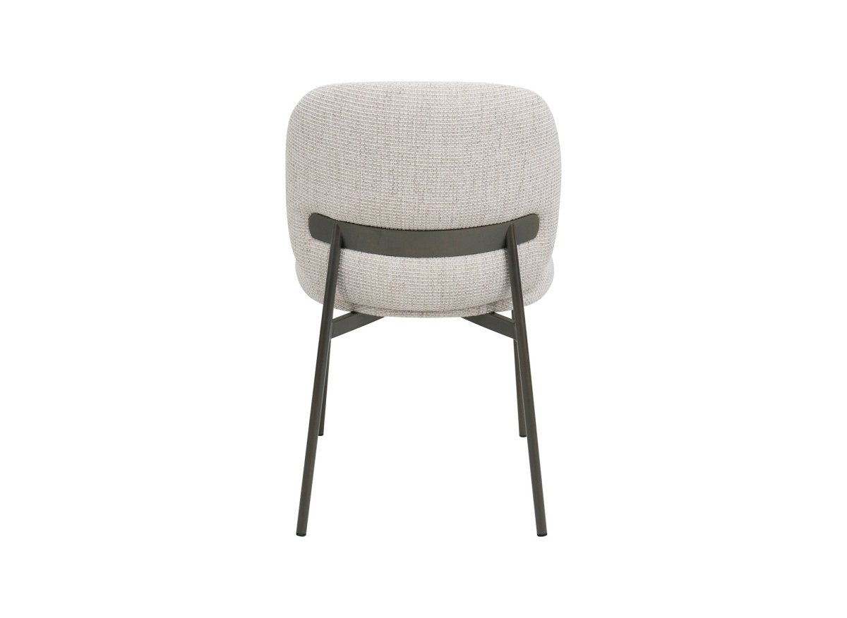 Lot de 2 chaises en tweed écru et pieds en métal marron MARCUS
