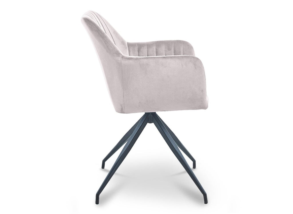 Lot de 2 chaises en velours beige pieds en métal noir RATUS