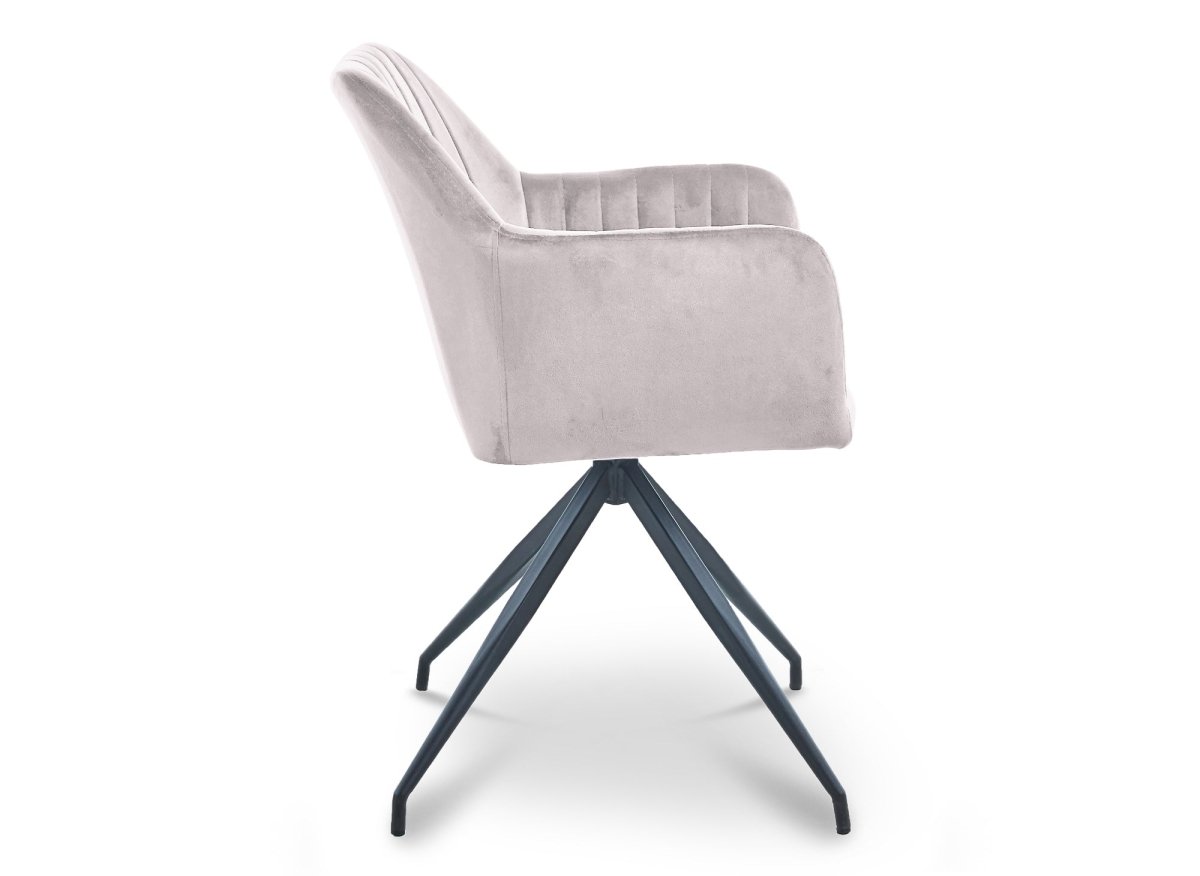 Lot de 2 chaises en velours beige pieds en métal noir RATUS