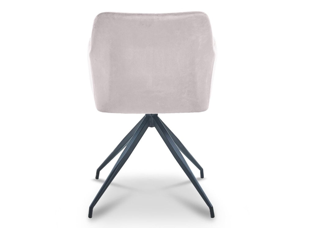 Lot de 2 chaises en velours beige pieds en métal noir RATUS