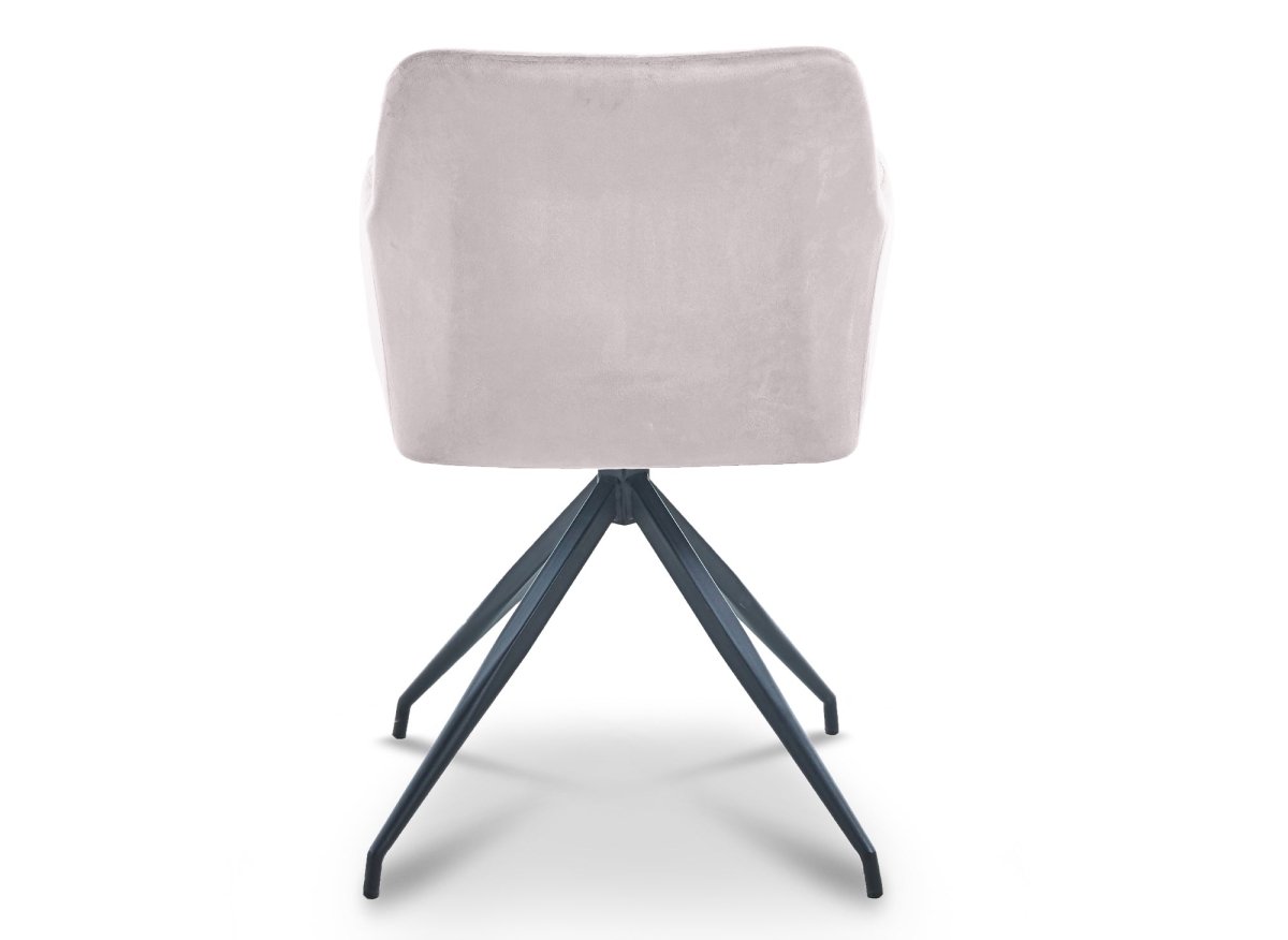 Lot de 2 chaises en velours beige pieds en métal noir RATUS