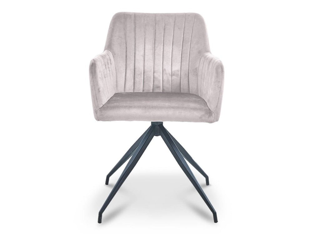 Lot de 2 chaises en velours beige pieds en métal noir RATUS