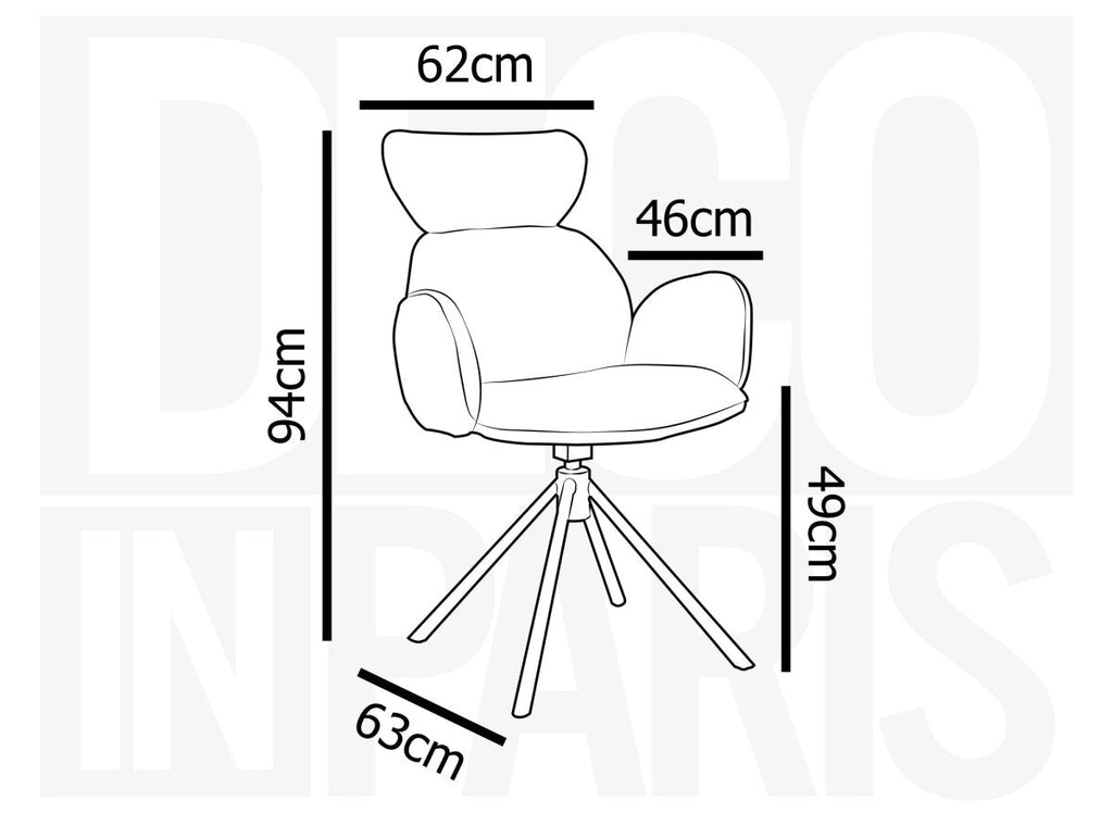 Lot de 2 chaises pivotantes avec accoudoirs en tissu effet peau de mouton beige MAGY